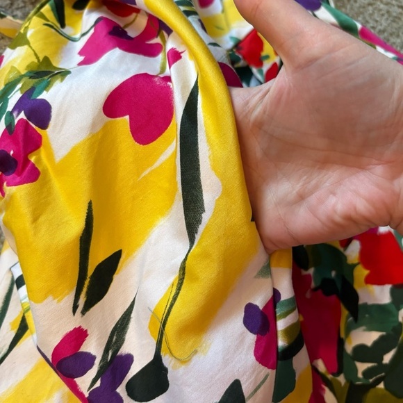 Spence Floral Belted V-neck Faux Wrap Dress Sz 14 Bright Colorful Spring Summer - Picture 8 of 8